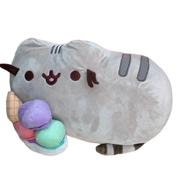 GUND PUSHEEN with Ice Cream Sundae 10" Plush Stuffed Toy - Picture 1 of 5